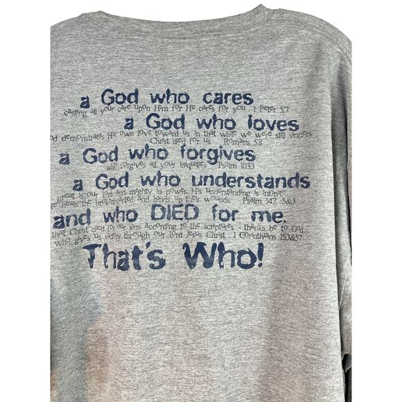 Alstyle Apparel GOD WHO T-Shirt Long Sleeve Crewneck 2XL - Picture 6 of 6